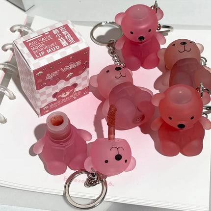 Art Value Cute Bear Velvet Lip Mud Soft Mist Whitening Silky Lip Glaze Low Saturation Tone Lipstick