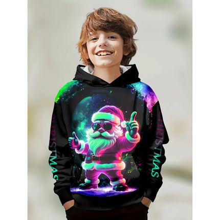 2026 Kids Boys Clothes Christmas 3D Printed Hoodie Long Sleeve Casual Winter Pullover Sweatshirt Fashion Party Children Hoodie