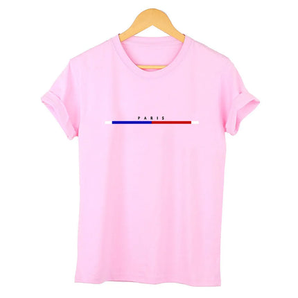 Women's T-shirt 100% Cotton Paris Fashion Short Sleeved Top Loose Plus Size Shirt Short Sleeves Women Tee Cotton Women's T-shirts