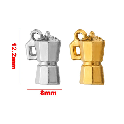 5pcs Creative Stainless Steel Moon Wine Cup Flower Spoon Fork Cat Bear Animals Small Pendants Charms for Jewelry Making Supplies
