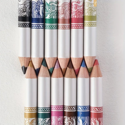 12 Color Eyeliner, Durable Smoked Punk Style Eyeliner, Waterproof, High Pigment, Pearl Luster Eye Shadow Stick