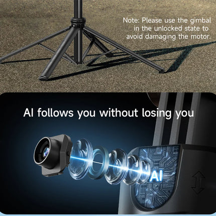C17 Monopod 360° Auto-Rotation AI Tracking Shooting Tripod Bluetooth Shutter Fill Light For Phone Holder Wireless Selfie Stick