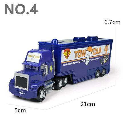 Pixar Cars Truck Storm Jackson Model Car 1/55 Die Casting Container Trucks Racing Toys Children's Birthday Gifts Collectibles