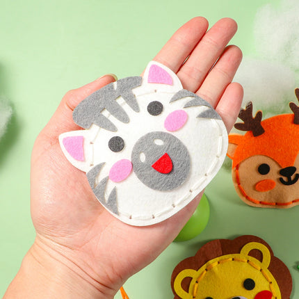 8-piece Forest Animal DIY Sewing Kit Beginner Handicraft Material Pack Cute Cartoon Animal Tiger Panda  Pendant Birthday Gift Cr