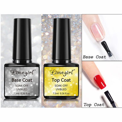 LIMEGIRL Multifunctional Nail Top Coat And Base Coat for Nails UV Gel Polish Soak Off Varnishes Kit No-acid Primer Manicure Set