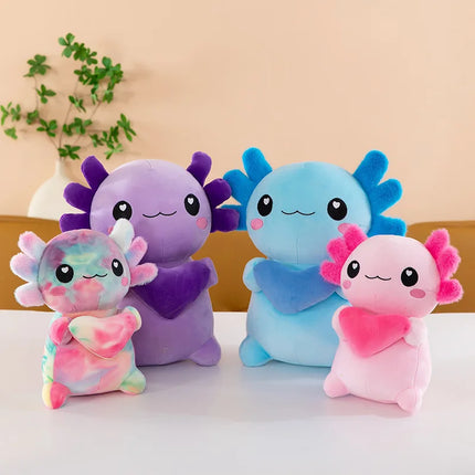 Cute Cartoon Axolotl Plush Toy Super Soft Salamander Animal Stuffed Plushie Pillow Couple Soft Axolotl Home Decor Christmas Gift