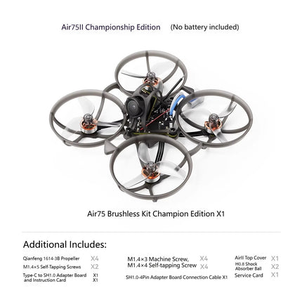 BETAFPV Air75 II RC Drone Lightweight Racing FPV Drone Matrix1S brushless flight control 5IN1 II,12A ESC VTX Boy Gifts Toys