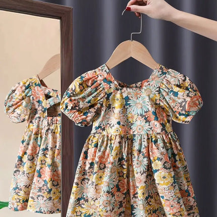 Girls Casual Dresses Back Hollowing Sleeveless Dress Toddler Girl Clothes Summer Dresses Chinese Traditional Dress for Girls