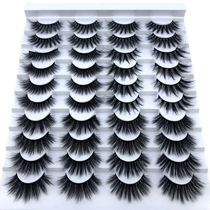20 pairs 3D Mink Lashes Natural False Eyelashes Dramatic Volume Fake Lashes Makeup Eyelash Extension Silk Eyelashes