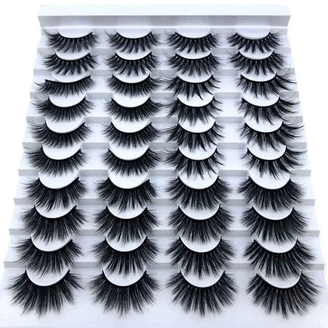 20 pairs 3D Mink Lashes Natural False Eyelashes Dramatic Volume Fake Lashes Makeup Eyelash Extension Silk Eyelashes