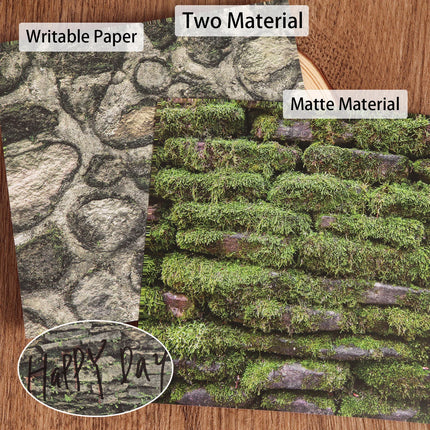 12sheets Stone Wall Landscape Background Large Size Self-adhesive Scrapbook Sticker, for Background Pad, Scrapbooking Supplies