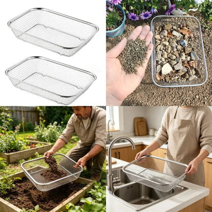 Stainless Steel Horticultural Soil Sieve Is Sturdy and Durable Very Suitable for Home Gardening Succulent Plant Maintenance
