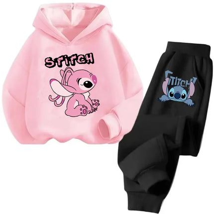 Manga Children Hoodies Stitch Kawaii Pullover Sweatshirt Anime Trucksuit Manga Cartoons Girls Boy Kids Autumn Casual Clothes