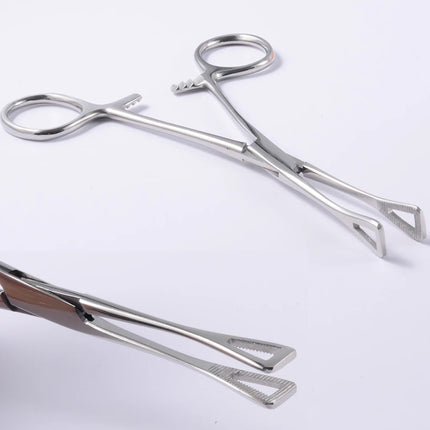 1PC Surgical Steel Professional Belly Ear Tongue Septum Lip Piercing Forceps Tweezer Clamp Self-Locking Piercing Needle Tool