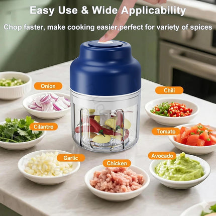 Electric Garlic Chopper Food Chopper Mini Garlic Press Chopper Rechargeable Meat Grinder 320ml Portable Garlic Chopper Blender