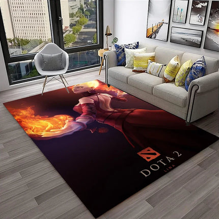 3D Classics Game Dota2 Gamer HD Carpet Rug for Home Living Room Bedroom Sofa Doormat Decor, Kids Play Area Rug Non-Slip Floor Mat