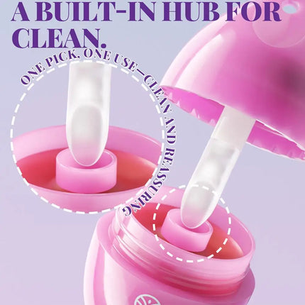 Fruit Flavored Lip Mask Egg Cherry Strawberry Blueberry Peach, Hydrating Reduces Lip Lines Lip Care, Portable Puff Ball Keychain