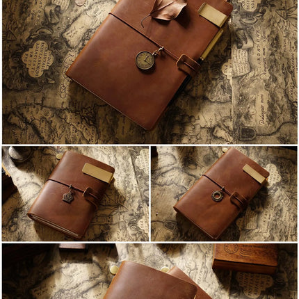 Moterm Hot Sale 100% Genuine Leather Notebook Handmade Vintage Cowhide Diary Journal Sketchbook Planner TN Travel Notebook Cover
