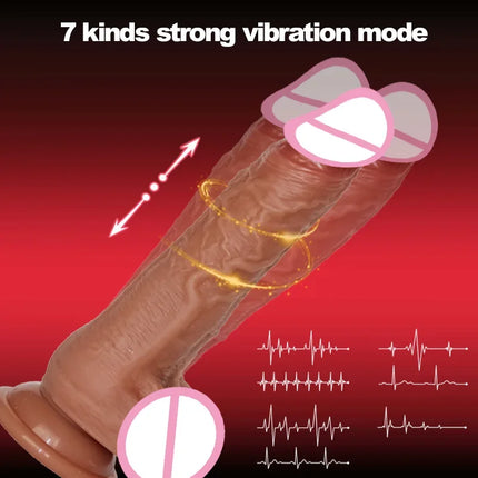 Realistic Dildo Telescopic Vibrator Rotating Penis Adult Dick Vagina Masturbation Anal Plug Heating Dildos Sex Toys For Women