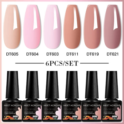 6pc Nail Gel Polish Set DIY Nail Art Semi Permanent UV LED Gel Kit For Nails Decoration Manicure Soak Off Painting Vernis Design