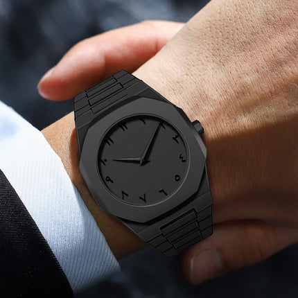 Men's Casual Lightweight Sports Business Watch Minimalist Design Plastic Strap Quartz Wristwatch
