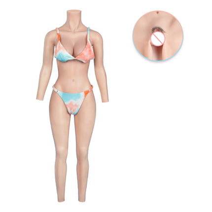 KUMIHO C Cup Full Silicon Bodysuit Silicone Bodysuit Crossdresser Breast Form Transgender Cosplay Artificial Vagina for Men