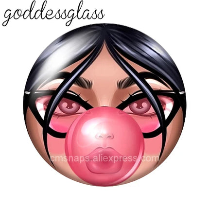 Matryoshka Doll Face Girl Sunglasses 12mm/18mm/20mm/25mm Round photo glass cabochon flat back Making findings Jewelry