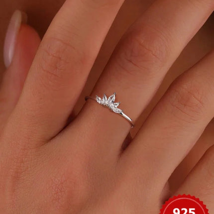 925 Sterling Silver Personalized Simplicity Crown Zircon Ring For Women Engagement Wedding Luxury High Quality Fine Jewelry