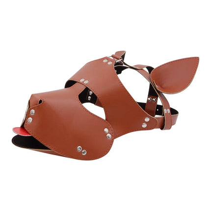 Slave Restraint Costume Fetish BDSM Restraint Headdress Hood Cosplay Sex Toys For Couples Cosplay PU Leather Sexy Mask Hood Eyes