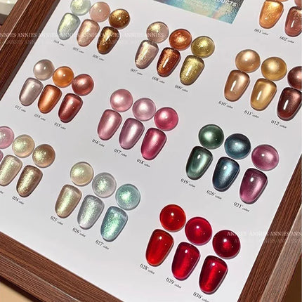 2025 NEW Glass Beaded Cat Eyes Nail Polish Golden Green Light UV/LED Nail Gel Semi Permanent Magnetic Gel Varnish DIY Nail Salon
