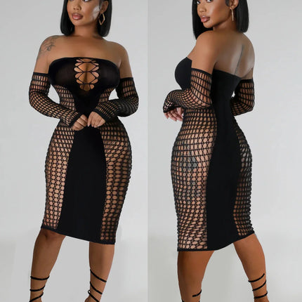 Sleepwear sexy lingerie Babydoll Mesh Intimate Catsuit wedding night nightgown adult bodysuit tube top dress Sexy long dress