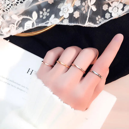 2mm Thin Gold  Simple Titanium Steel Wedding Rings for Man or Woman Valentine's Day Present