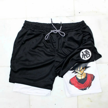 2026 Summer Anime Dragon Ball Son Goku Shorts Men Double Layer Sports Short Pants Digital Printing Sportswear Breathable Beach