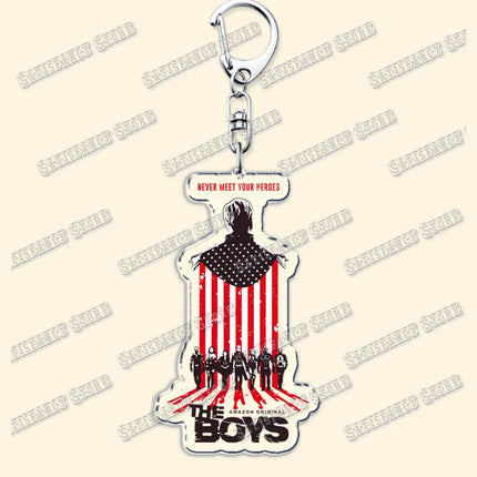 Popular TV Show Keychains Homelander Billy Butcher Starlight Vought Key Chain Ring for Bag Superhero Keyring Jewelry Fans Gifts