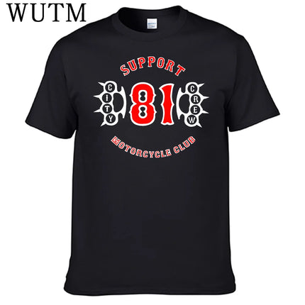 Support 81 Motorcycle Club T Shirt 100% Cotton Men Shirt