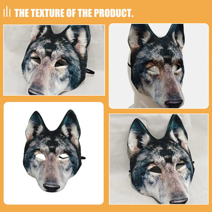 Realistic Halloween Wolf Mask 3D Werewolf Costume Masks Scary Animal Masquerade Dress Up for Parties Wolf Mask