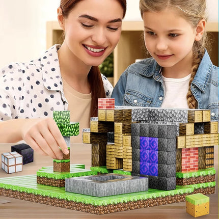 Kids DIY Magnetic Blocks-Build Mine Magnet World Set for Boys and Girls Sensory Toys for Toddlers Gifts Construction Toys Game