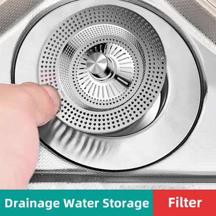 Anti Clogging Sink Food Catcher Basket Kitchen Sink Strainer Universal Kitchen Sink Stopper 304 Stainless Steel