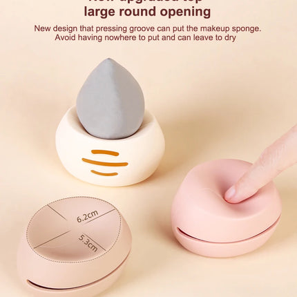 1Pcs Makeup Sponge Holder Eco-Friendly Silicone Multi-hole Beauty Egg Storage Case Travel Protable Cosmetic Puff Holder Box