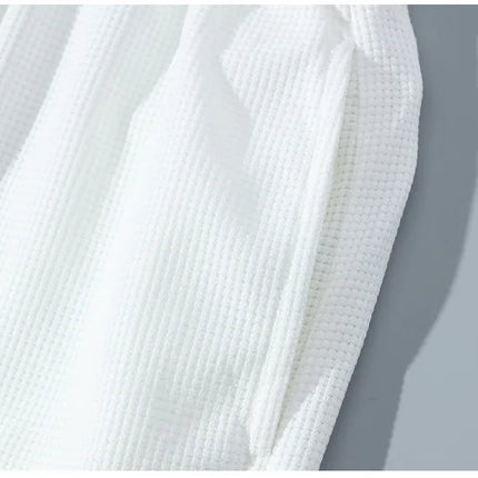 2026 new Summer Men's Waffle Sets Casual T-Shirt And Shorts Set Male Sports Suit Solid Color Tracksuit Loose Suits