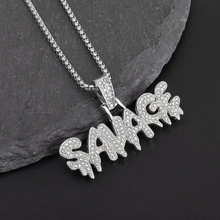 Hip Hop Iec Out Put Crystal Zirconia Dollar Sign Pendant Necklace Fashion Punk Cool Rock Rap Party Jewelry Accessories for Men