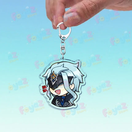 Cute Cartoon Dottore Keychains for Accessories Game Gamer Anime Jewelry Keyrings Chibi Charm Friends Gifts