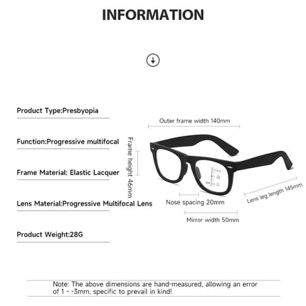 Vintage Progressive Multifocal Reading Glasses Women Men Large Square Presbyopia Eyeglasses Stylish Anti-blue Computer Eyewear