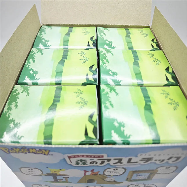 Genuine Rement Pokemon Forest Recreation Ground Series 6 Pcs Blind Box Desktop Ornament Birthday Present Children's Toys