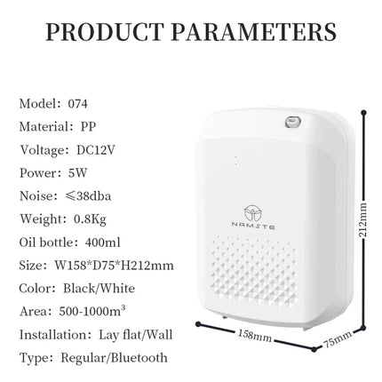 NAMSTE New Electric Aroma Diffuser Bluetooth 1000m³  Diffuser Essentail Oil  Aromatherapy Machine Device Electric Aromatic Oasis