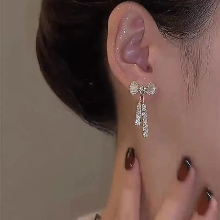 New Fashion Trend Unique Design Elegant Delicate Zircon Butterfly Tassel Earrings For Women Jewelry Wedding Party Premium Gifts