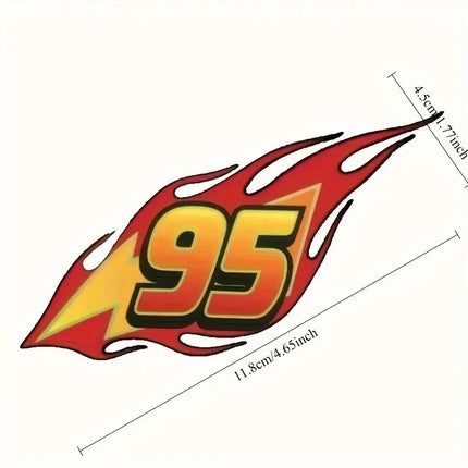 1 Disney Lightning Mcqueen 95 Number Car Sticker for Racing Car Body Rear Decoration, Suitable for Cars, Laptops - Christmas, Birthday