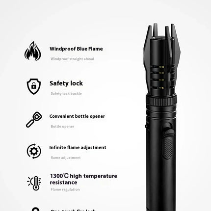 Gas Lighter Kitchen Cooking Powerful Metal Windproof Torch Flame Jet Barbecue Smoking Accessories Cigar Lighters Men's Gift
