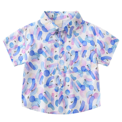 Neon T Shirts Boys Boys And Toddlers' Short Sleeve Shirts Fashion Boys Turndown Printed Shirt детская одежда