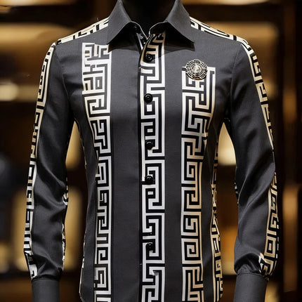 Men's Soft Breathable Long Sleeve Shirt High Definition Printed White Shirt Hawaiian Vacation Outdoor Social Party Mens Clothing